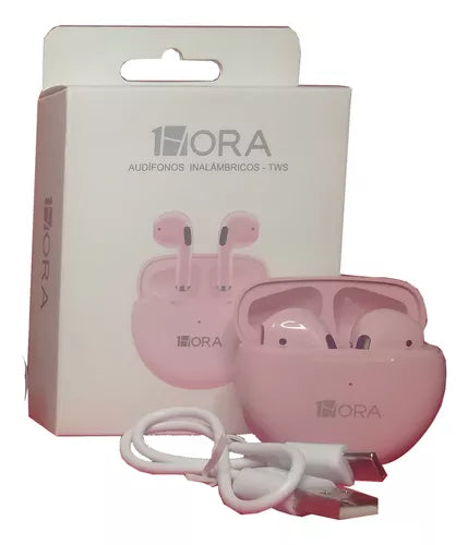 AUDÍFONOS INALÁMBRICOS-TWS (1 Hora) Mod. AUT119 Col. Rosa.