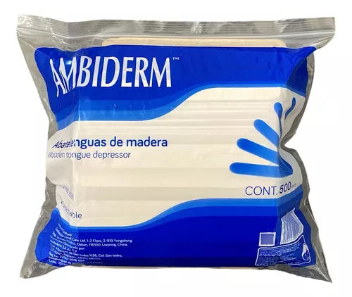 ABATELENGUAS de MADERA (Ambiderm) Paq. c/500 Pzs.