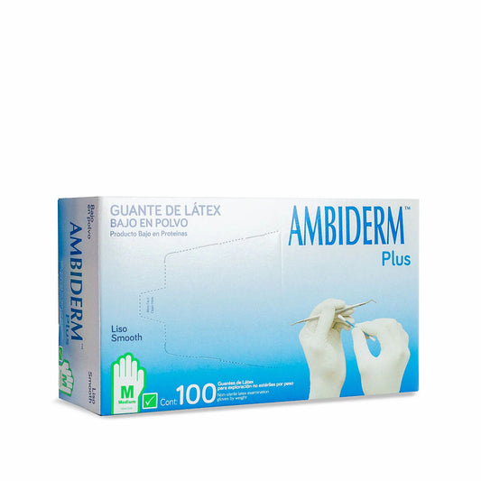 AMBIDERM Plus GUANTE LTX EXPLORACIÓN VERDE No Estéril MED. c/100 Pzs.