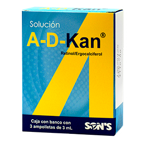 A-D-KAN Sol. Ingerible c/3 AMPTAS. 6000-400 UI/3 ML.