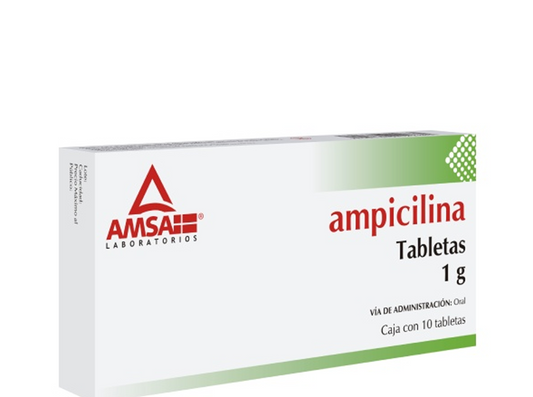 AMPICILINA (Amsa) c/10 TABLETAS 1 G.