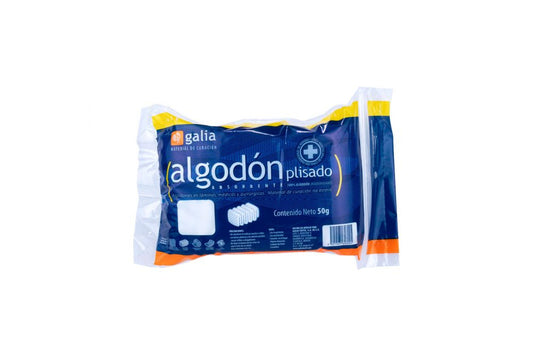 ALGODON ABSORBENTE PLISADO (Galia) Bolsa c/ 50 G.