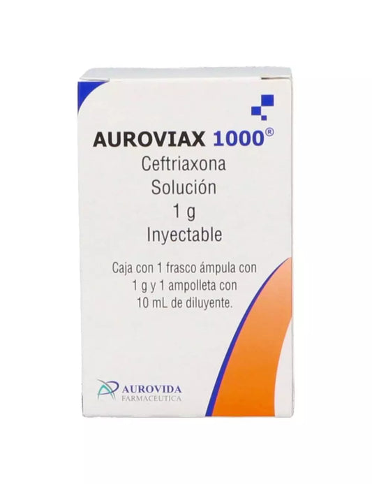 AUROVIAX 1000 Sol. Iny. IV. c/1 FCO. AMP. 1 G/10 ML.