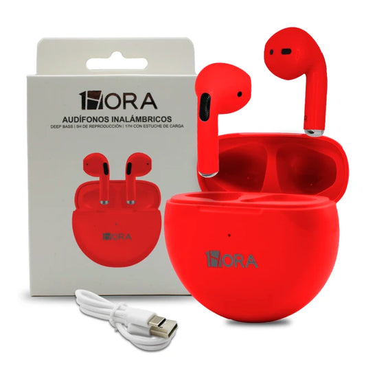 AUDÍFONOS INALÁMBRICOS-DEEP BASS (1 Hora) Mod. AUT119 Col. Rojo.