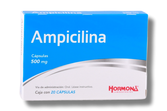 AMPICILINA (Hormona) c/20 CAPS. 500 MG.