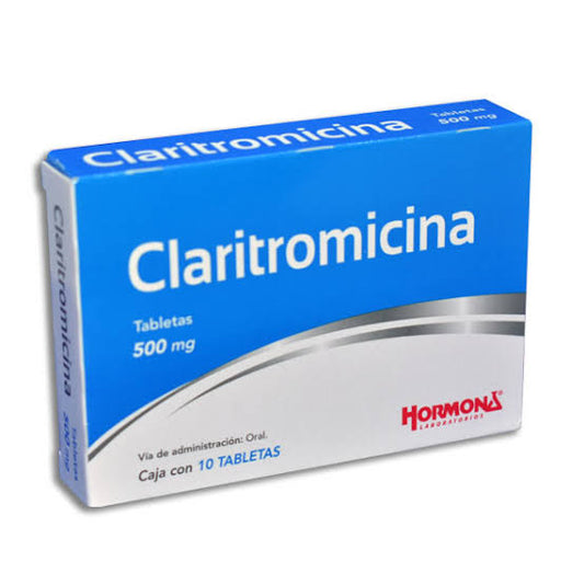 CLARITROMICINA (Hormona) c/10 TABS. 500 MG.