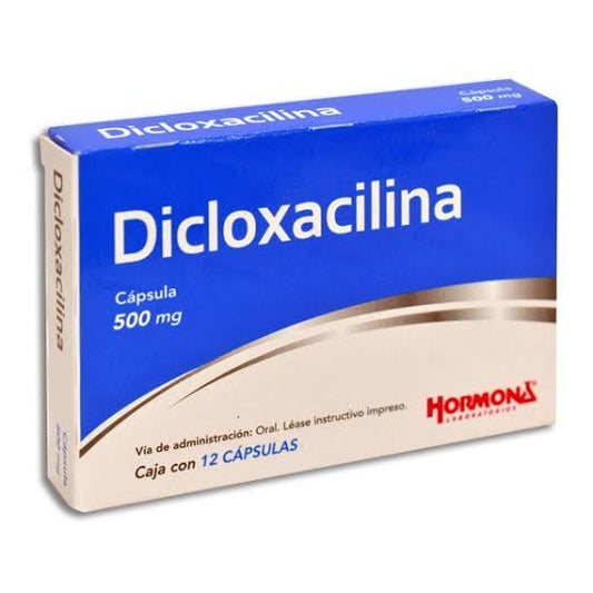 DICLOXACILINA (Hormona) c/12 CAPS. 500 MG.