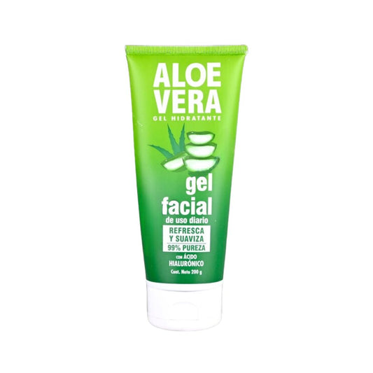 ALOE VERA GEL FACIAL HIDRATANTE c/ÁCIDO HIALURONICO Tubo c/200 G.